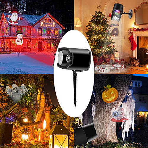 Christmas Light Projector, Bawoo 2019 Upgraded 2 in 1 Waterproof Ocean Wave LED Landscape Lights with Remote Control, 9 Moving Patterns for Indoor Outdoor Halloween Xmas Party Decorations - Thumbnail 5