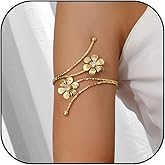choice of all Gold Arm Cuff Upper Arm Jewelry Gold Flower Chunky Statement Bracelets for Women Armband Beach Jewelry Trendy Stuff Gifts
