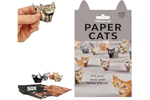 2026 DIY Paper Cats Origami, 50 Sheets DIY Origami Paper to Fold Cute Cat Figures, Fun Craft Activity for Party, Desk Decorat