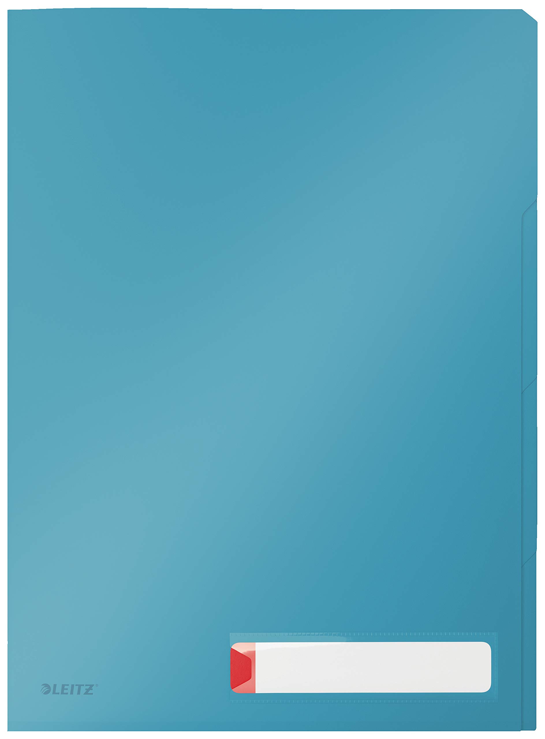 Leitz A4 Plastic Privacy Tab Folder, 40 Sheet Capacity, Pack of 3, Cosy Range, Calm Blue, 47160061