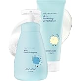 GOONGBE Kids' Korean Silicone-Free Low pH Fresh Shampoo & Conditioner for Sensitive Scalp - Deep Cleansing for Oily Scalps & Softening for Weak, Frizzy Hair - Allergen-Free Scent, 10.1 fl.oz & 6.76 oz