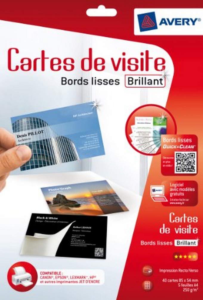 Avery Business Cards for Inkjet Printers Pack of 40