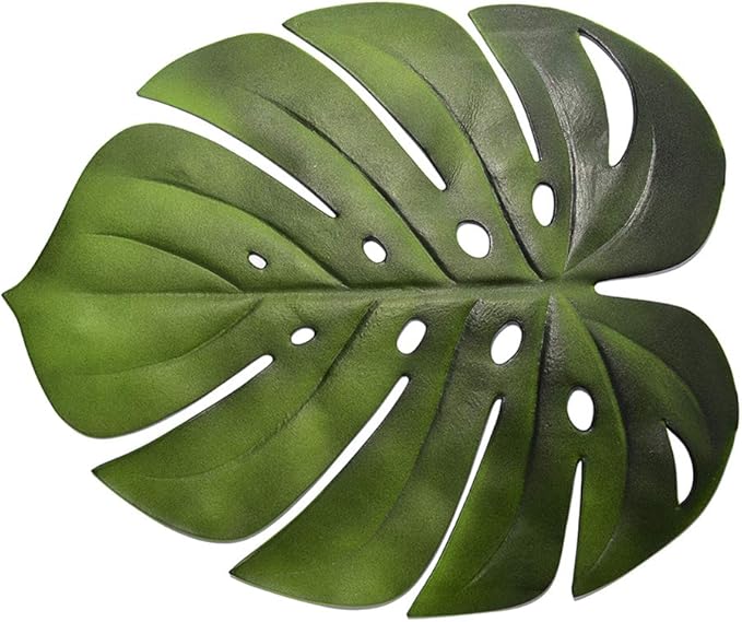 oAtm0eBcl EVA Leaf Placemats, Artificial Monstera Leaf