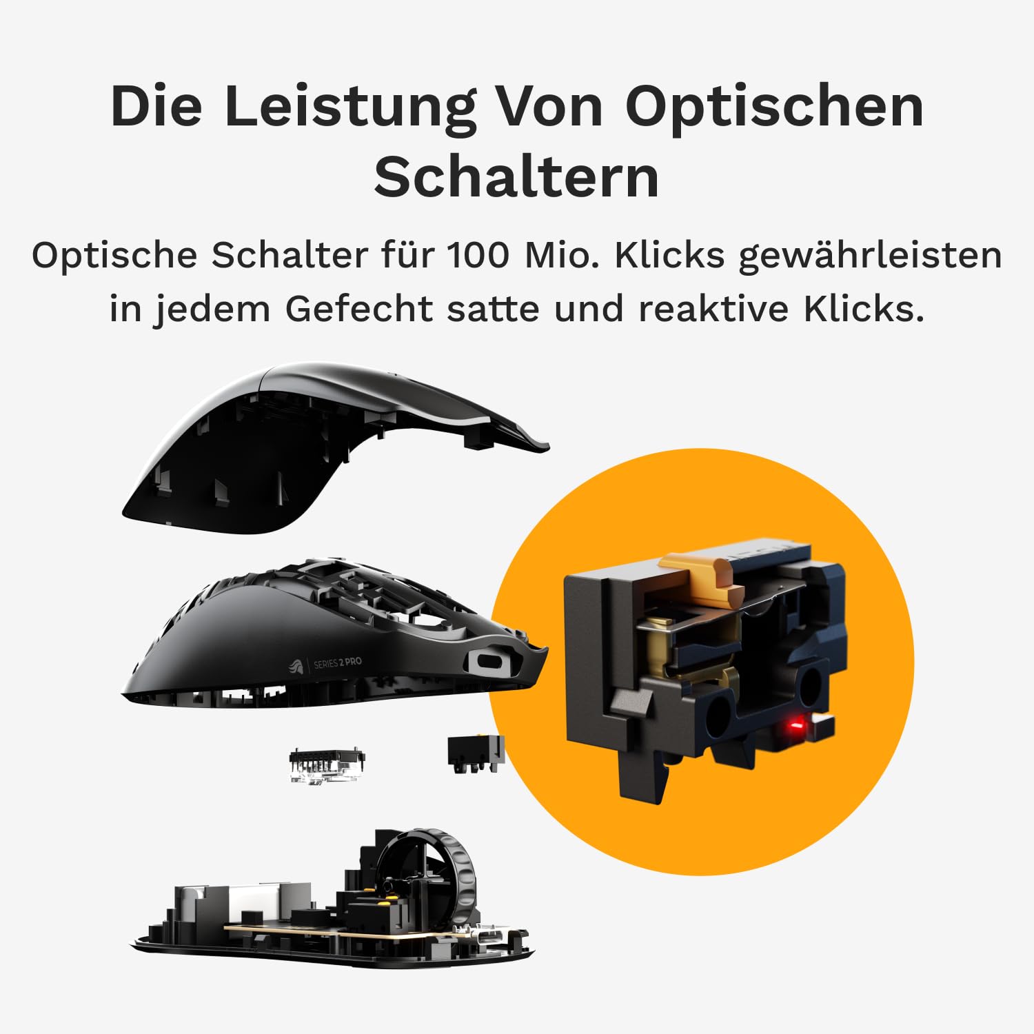 GLORIOUS Series 2 PRO Kabellose Gaming-Maus, 55g, 8K-Abrufrate, in Weiß 5