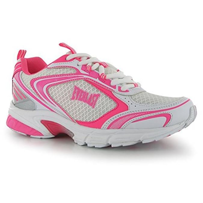 Everlast Womens Jog Ladies Trainers Lace Up Sport Fitness Gym Workout Shoes White/Cerise UK 6.5 