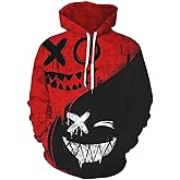 Basoteeuo Mens Hoodies Pullover Graphic Design 3D Cool Novelty Long Sleeve Hooded Sweatshirts with Pockets