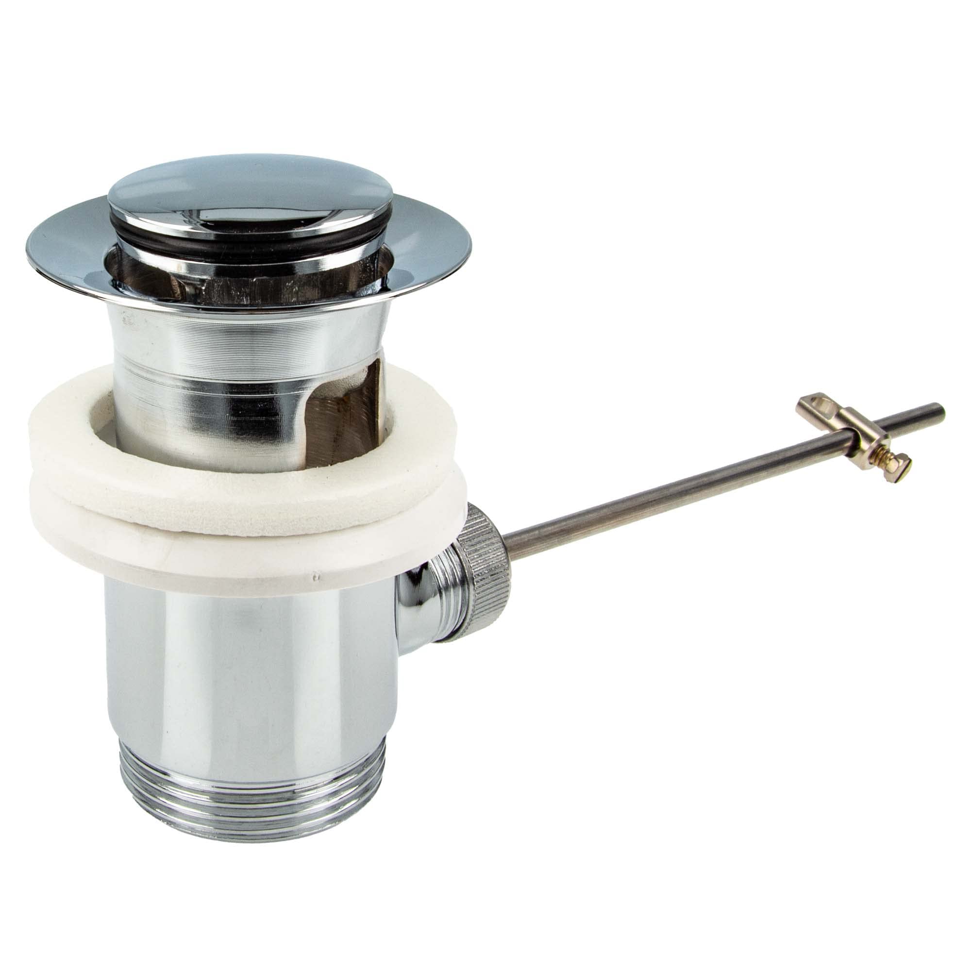 Excenter Drain and Overflow Fittings for Sinks with Overflow, Glossy, Chrome Plated