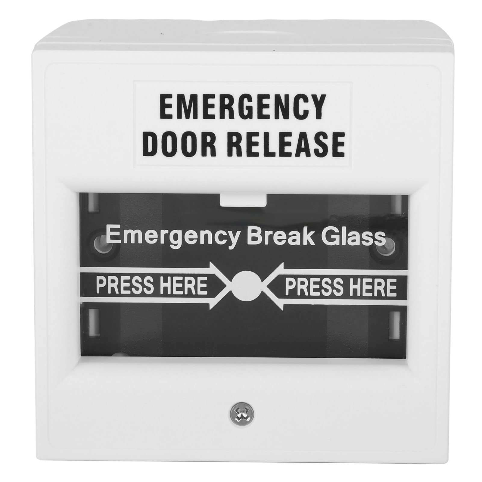 Emergency Door Button, Break Glass Fire Emergency Exit Release Button for Exit Door, Fire Alarm Conventional Manual Call Point, Security Glass Break Alarm Switch Safety Door Exit Button, White