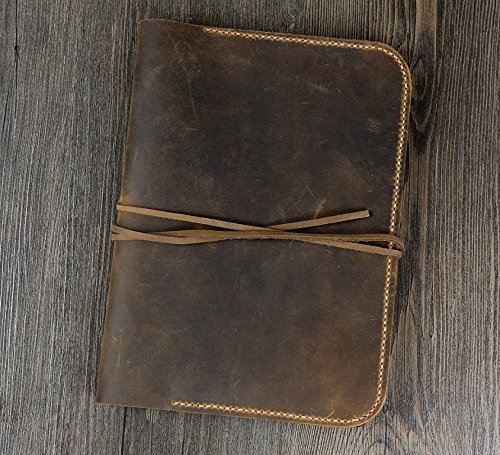 Personalized Vintage Distressed genuine real leather iPad Air / Air 2 case cover sleeve / iPad organizer case / ipad air 2 folder - IDAX005S
