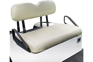NOKINS Golf Cart Front Seat Covers,Waterproof Leather Seat Cover Fit for Most EZGO TXT,No Stapler,Golf Cart Vinyl Replacement