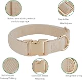 YUDOTE Ultra-soft Dog Collar Cotton Corduroy Small Dogs Creamy White view 2