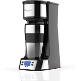 RAINBEAN Single Serve Coffee Maker, Programable Single-Serve Brewers, Timer Auto Start/Off, 14 Oz Single Cup Coffee Machine For Ground Coffee, 700W Quick Brewing, Perfect Gifts for Coffee Lovers