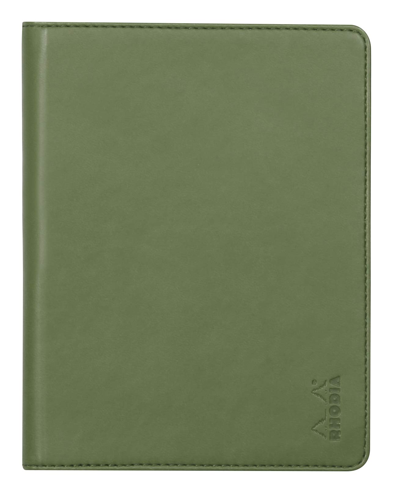 RHODIA 213003C - Rhodiarama Clipboard and Document Holder Booklet N°13 Sage - for Notepads or A6 Format Notebooks (10.5 x 14.8 cm) - Premium Italian Faux Leather - Rhodiarama Collection