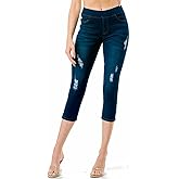Jvini Women's Ripped Destroyed Skinny Jeans & Jeggings Pull-On Elastic Waist Stretch Denim Pants Regular-Plus Size