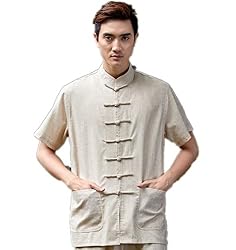 Shanghai Story Linen Kung Fu Top Short Sleeve Tai