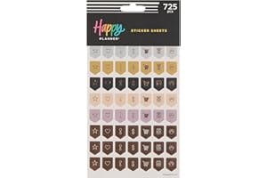 THE HAPPY PLANNER Happy Planner 15-Sheet Sticker Pack for Calendars, Journals, and Planners, Scrapbook Accessories, Classic Size, 725 Stickers Total, Calm & Cozy