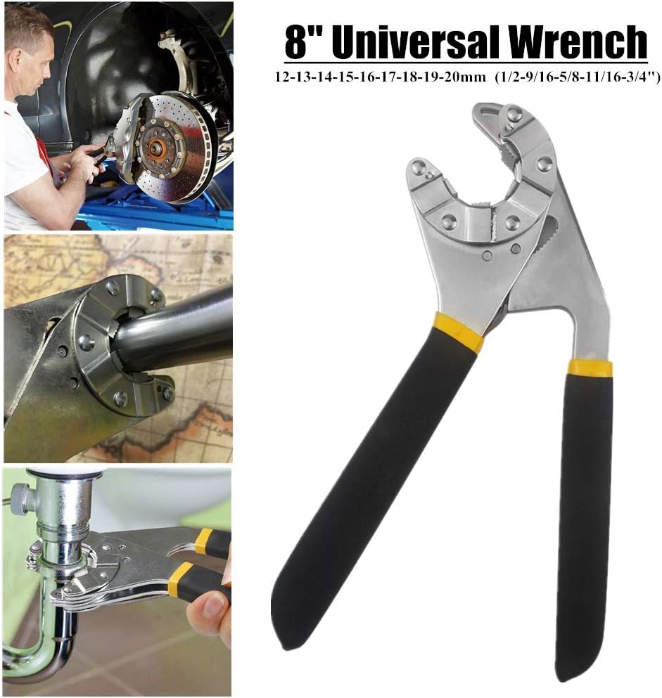 YINGBO 6/8-Inch Adjustable Wrench,Universal Open Adjustable Spanner Surface Sandblasting Wrench Home Maintenance Tool Kit,for Home Car Machine Repairing