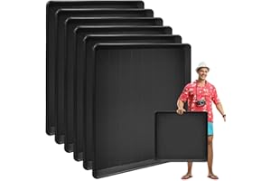 Hlimior 6 Pack Large Oil Change Drain Pan - 22” Auto Oil Drip Pan，Oil Drip Tray for Under Car Plastic Oil Tray,Mini Fridge Drip Tray for Air Conditioners Machinery Oil Catch Pan Replacement Tray