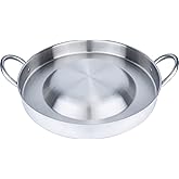 ARC 21" Heavy Duty Stainless Steel Convex Comal Griddle Fryer Cookware | Mexican Style Cazo Pan, Great Comal para Tacos Tortillas Maker, Cooking Disco Camping