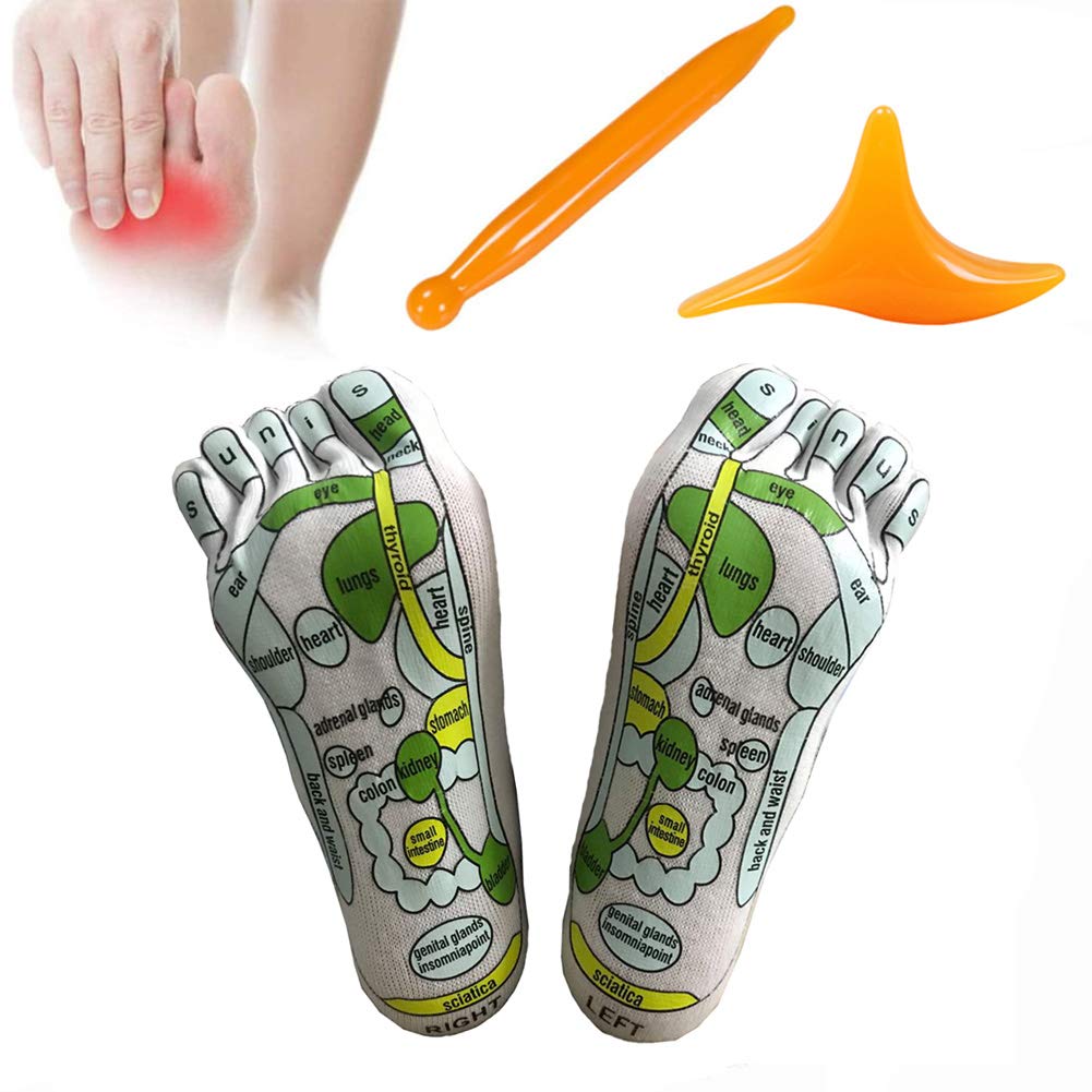 Acupressure Reflexology Socks Foot Massage Sock Relieve Tired Physiotherapy Socks with Massage Tools
