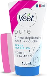 Veet Pure Hair Removal Cream In Shower Normal Skin 150ml + Sponge view 1