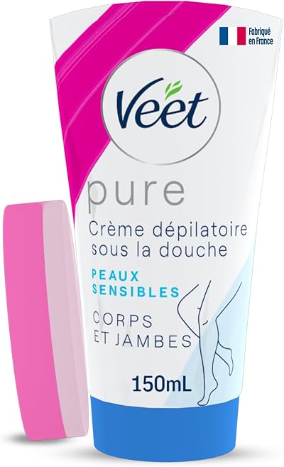 Veet Pure Hair Removal Cream In Shower Normal Skin 150ml + Sponge