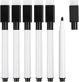 VEYLIN Small Whiteboard Pens 10Pcs Black Dry Wipe Fine Tip with Eraser view 7