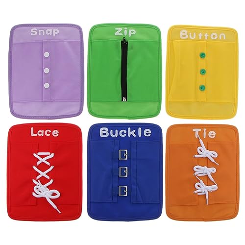 MagiDeal Set of Kids Childrens Learn To Zip Button Snap Buckle Tie Lace