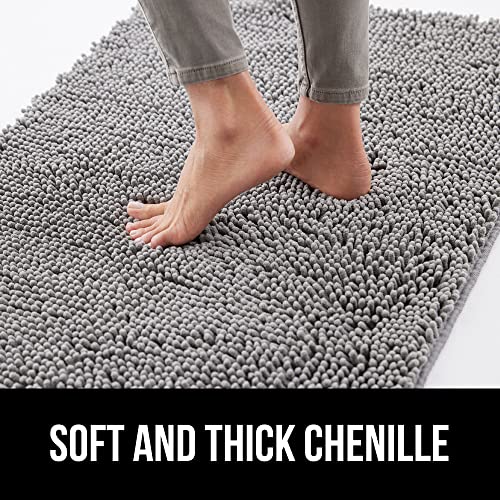 Gorilla Grip Bath Rug, 60x24, Thick Soft Absorbent Chenille Rubber