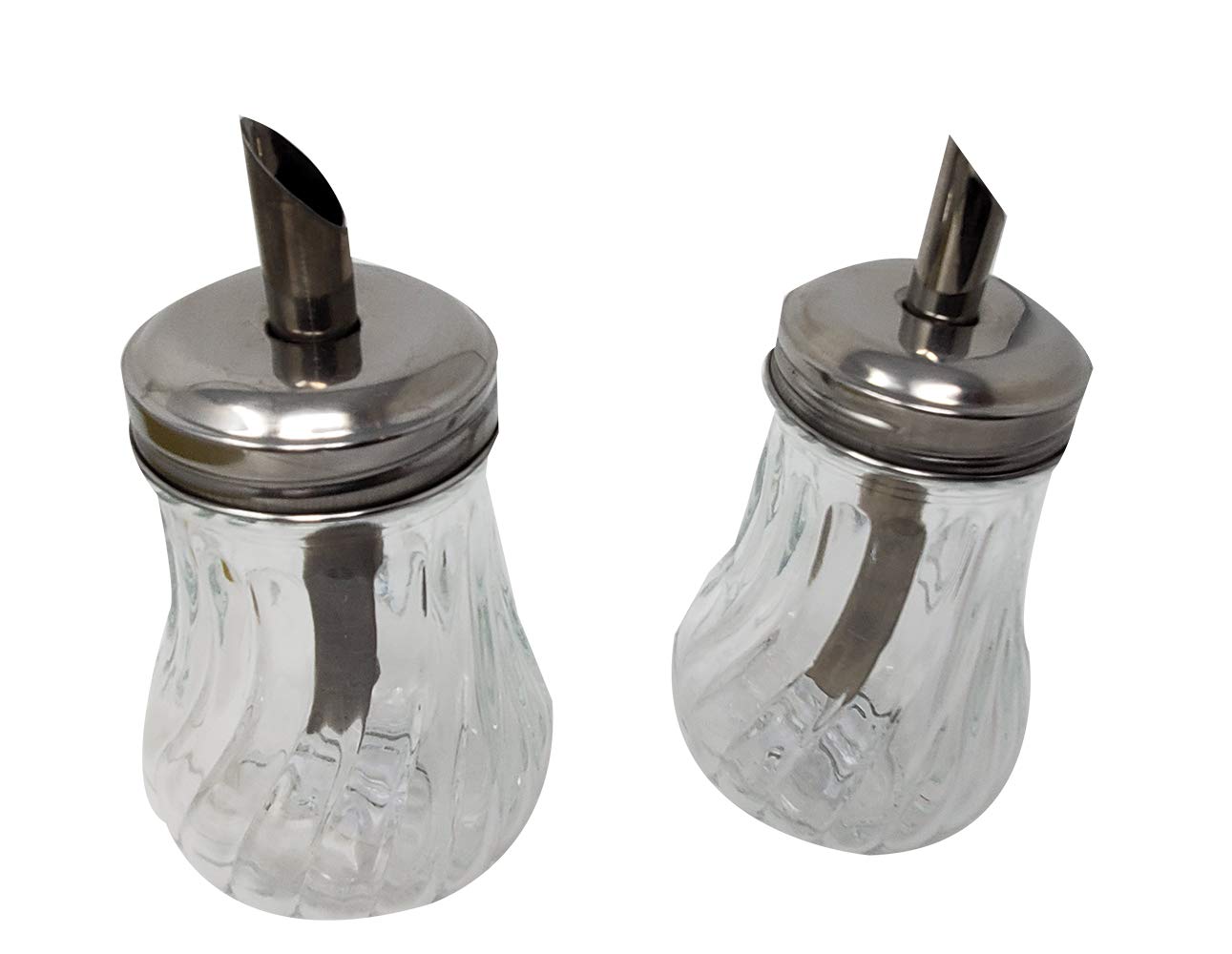 Clear Glass Sugar Shaker with Stainless Steel Lid Spout Glass Sugar Jar