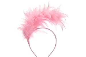 GHGMAO 1920s Feather Fascinator Headband for Women Kentucky Derby Headpiece Fascinator Hats for Cocktail Wedding Tea Party