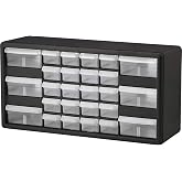 Akro-Mils 10126, 26 Drawer Plastic Parts Storage Hardware and Craft Cabinet, 20-Inch W x 6-Inch D x 10-Inch H, Black
