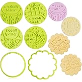 KALAIEN 6 Pcs Happy Birthday Embosser,3D Cookie Stamps,Sweet Stamps Cake Decorating Fondant Cutters for DIY Baking Cake/Sugar Paste/Cupcake/Chocolate