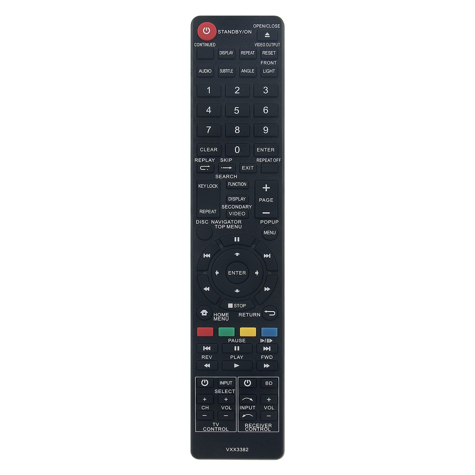 New VXX3382 Remote Control Replacement - VXX3382 BD Player Replacement Remote Control fit for Pioneer BD Blu-Ray DVD Player VXX3382 BDP-430 BDP-330 BDP-120 BDP-121 BDP-140 BDP-4110 Remote Controller