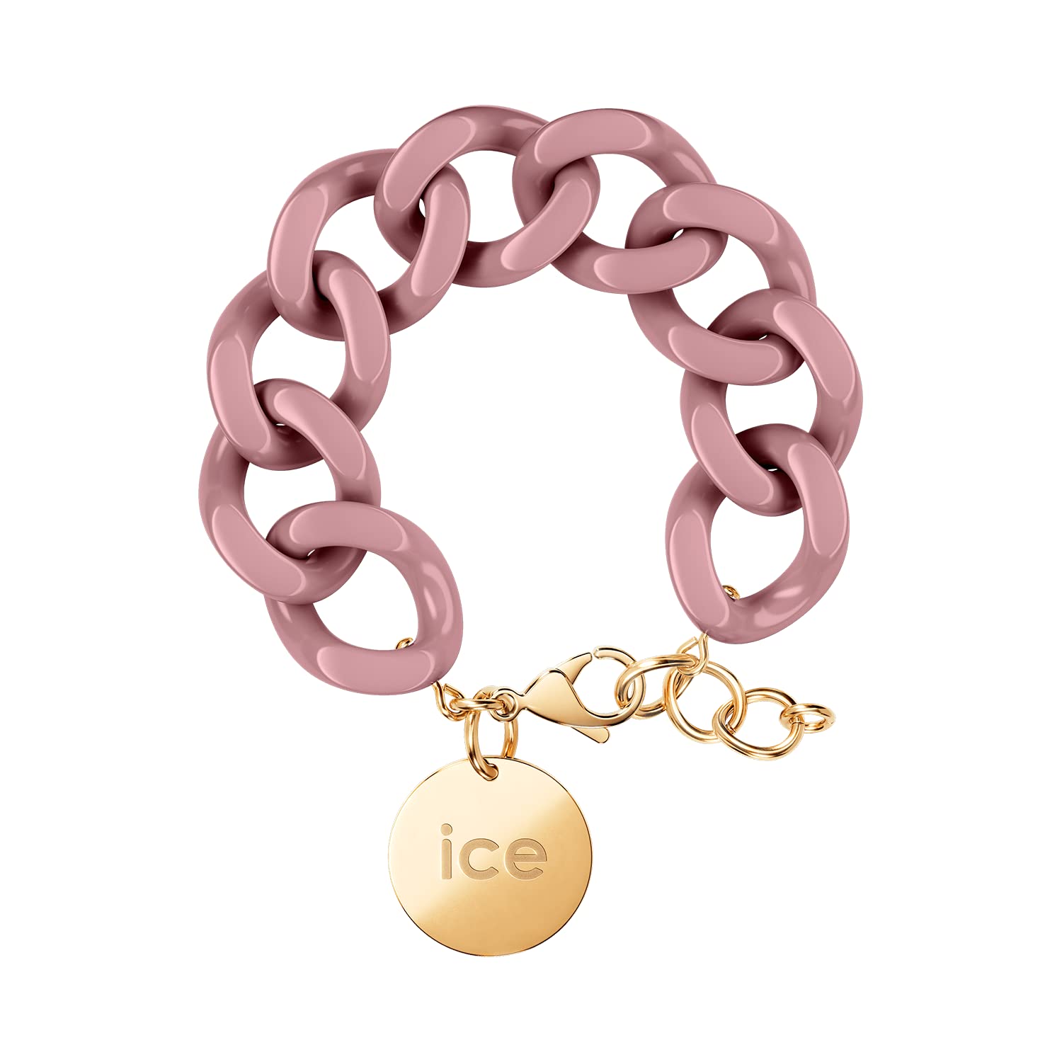 ICE - Jewellery - Chain bracelet - Fall Rose - Chunky Chain Bracelet for Women in Pink Colour with a Gold Medal (020349)