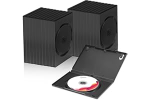 T WaveTree Premium DVD Cases - Black Single Disc DVD Storage Cases with Clear Sleeve (25 Pack)