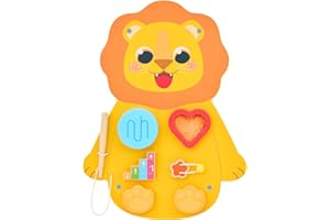 Monläurd® Wooden Lion Sensory Wall Toy, Busy Board for Toddlers, Montessori Sensory Wall Panel for Kids, Ideal for Classroom, Playroom & Daycare, Wall Activity Board