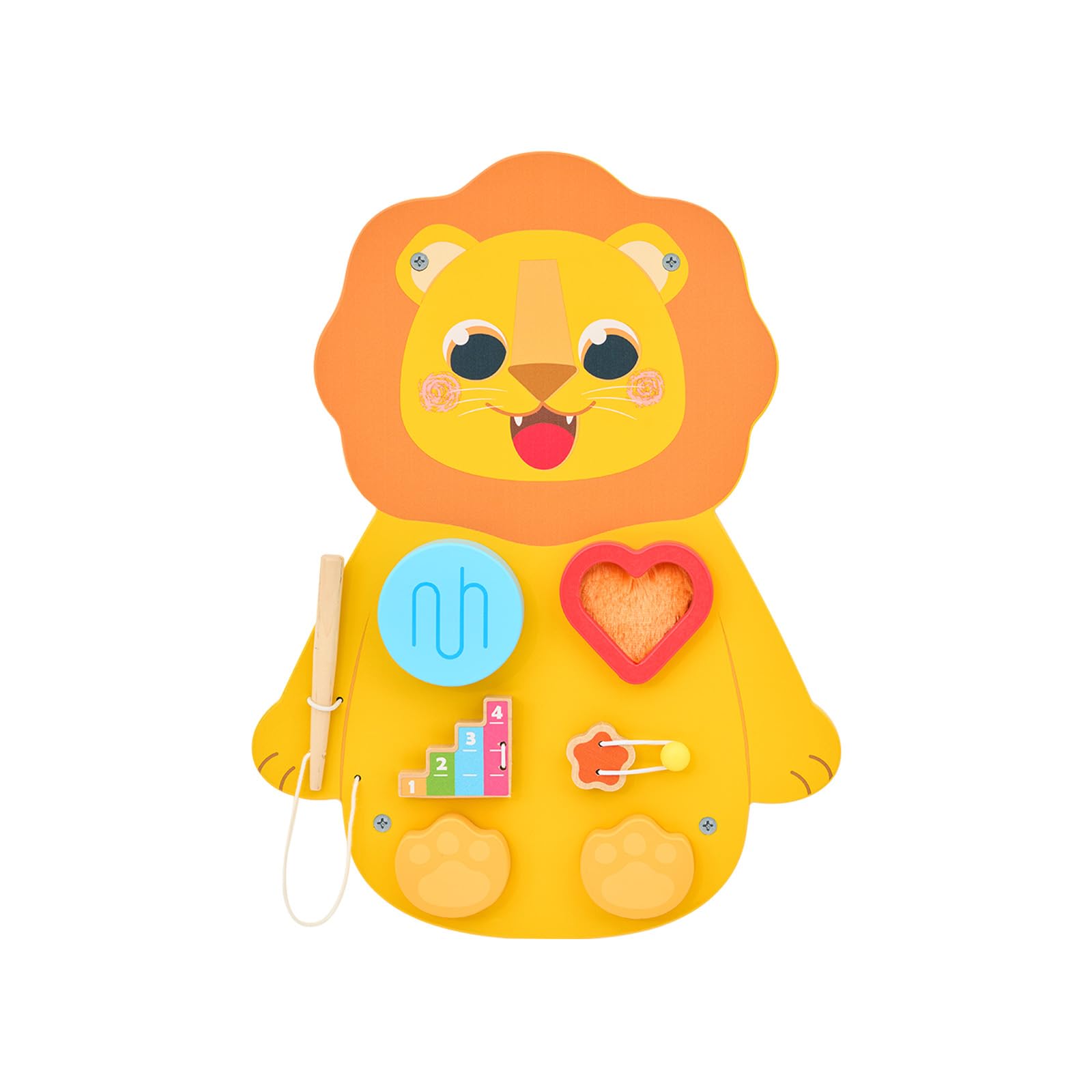 Monläurd® Wooden Lion Sensory Wall Toy, Busy Board for Toddlers, Montessori Sensory Wall Panel for Kids, Ideal for Classroom, Playroom & Daycare, Wall Activity Board — image 1