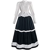 Mikan Tsumiki Edwardian Dress for Women 1900s Long Sleeve Victorian Dress