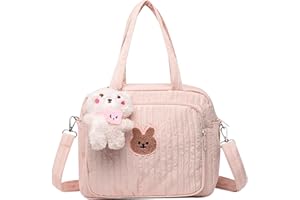 Diaper Bag Tote, Large Capacity Baby Diaper Tote Bag with Cute Doll Zipper Baby Doll Diaper Bag with Strap & Handle