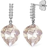 Galaxy Gold GG 14k Solid Gold Chandeliers Earrings with Diamonds and Briolette Twisted White Topazes