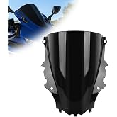 PIKPOP Windshield for YZF R3 2019-2025 2026, R25 2019-2025 2026, Motorcycle Front Fairing Windscreen Deflector Protector - YZF Accessories (Black)