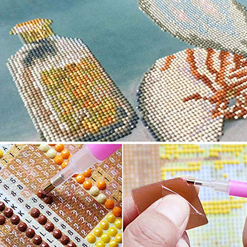 HeroStore 3D DIY Diamond Painting A4 LED Light Tablet Pad Rhinestone Drawing Embroidery Cross Stitch Clip Tray Stitch Pen Glue Tweezer Toy - Thumbnail 3