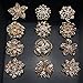Zakia Lot 24pcs Crystal Flower Bridal Brooch Pin Brooches Gold