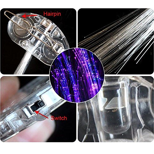 image for Yinarts 6pcs Rainbow Colors LED Lights Hair, Light up Toys Flashing Ha