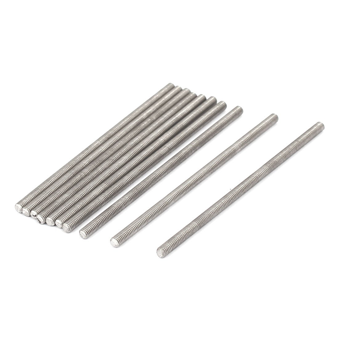 Sourcingmap M3 x 70mm 0.5mm Pitch 304 Stainless Steel Fully Threaded Rods Silver Tone 10 Pcs