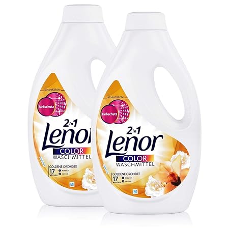 Lenor Colorwaschmittel Goldene Orchidee 935ml - Mit Farbschutz (2er Pack)