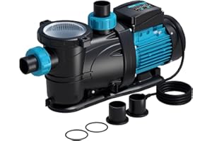 BOMGIE In/Above Ground Pool Pump with Timer,3 HP Timer with 7860 GPH Swimming Pool Pump 220V Single Speed High Flow Powerful Self Priming Pool Pumps with Strainer Basket, Energy Saving, Low Noise