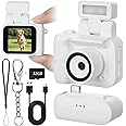 Relaxweex Mini Digital Camera Keychain with Flash Light 1080p Tiny Camera Mini Retro Micro Dv/Camcorder with 600 Mins Battery Life Compact Portable Recorder for Travel Study Recording(White,32 GB)