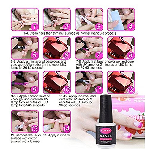 CLAVUZ Gel Nail Polish Set Soak Off Color Changing UV Gel Nail Manicure with Top and Base Coat Nail Art New Starter Kit 12pcs - Thumbnail 6